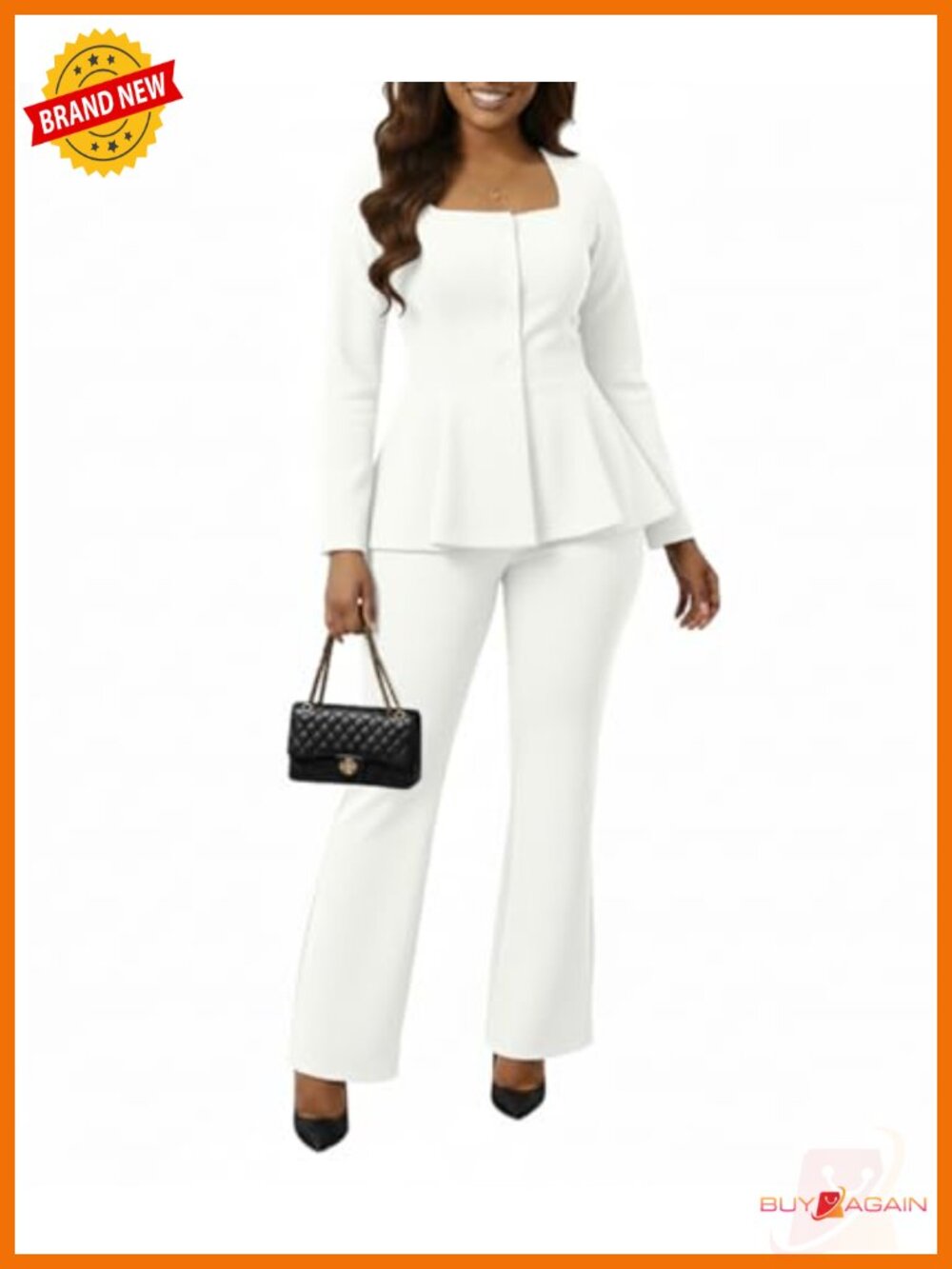 2 Piece Blazer Set Long Sleeve Pant Suit Business Casual Office Work